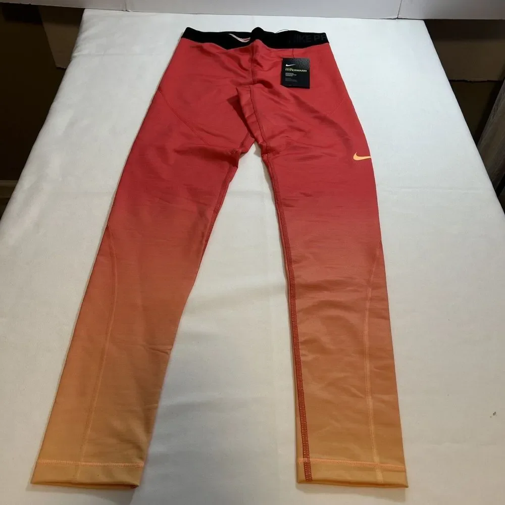 Nike Pro Women's‎ Hyperwarm Fade Training Large Top Medium Pants Coral Peach